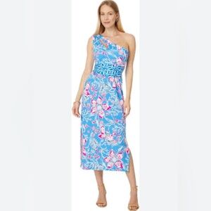New Lilly Pulitzer Women One Shoulder Midi Dress